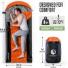 imageVENTURE 4TH Backpacking Sleeping Bag  XXL Double and Single Sizes  Lightweight Warm ampamp Cold Weather Sleeping Bags for Adults Kids ampamp Couples  Ideal for Hiking Camping ampamp Outdoor Adventures45lbs  OrangeGray