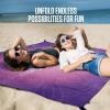 imageVENTURE 4TH FamilySize Beach Blanket Sandproof Waterproof Lightweight ampamp Compact Includes Stakes and Carry Bag 7x8 feet XL Purple MandalaPurple Mandala