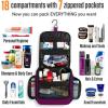 imageVENTURE 4TH Hanging Travel Toiletry Bag for Women ampamp Men  Travel Organizer with Expandable Compartments ampamp Removable Clear Pouch for Toiletries RedPurple