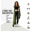 imageVENTURE 4TH Quick Dry Towel Microfiber Travel Towel Ideal for Camping Hiking Backpacking Gym Lightweight ampamp Fast Drying Travel Towels for Body Compact ampamp Easy to Pack  Light Gray Extra LargeArmy Green