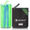imageVENTURE 4TH Quick Dry Travel Towel  Fast Drying Ultra Soft Microfiber Towels  Essential for Camping Backpacking Yoga Swimming Gym Sports and Beach  3 Compact SizesGreen Blue