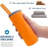 imageVENTURE 4TH Quick Dry Travel Towel  Fast Drying Ultra Soft Microfiber Towels  Essential for Camping Backpacking Yoga Swimming Gym Sports and Beach  3 Compact SizesOrange Gray
