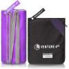 imageVENTURE 4TH Quick Dry Travel Towel  Fast Drying Ultra Soft Microfiber Towels  Essential for Camping Backpacking Yoga Swimming Gym Sports and Beach  3 Compact SizesPurple Gray