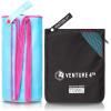 imageVENTURE 4TH Quick Dry Travel Towel  Fast Drying Ultra Soft Microfiber Towels  Essential for Camping Backpacking Yoga Swimming Gym Sports and Beach  3 Compact SizesBlue Pink
