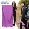 imageVENTURE 4TH Quick Dry Travel Towel  Fast Drying Ultra Soft Microfiber Towels  Essential for Camping Backpacking Yoga Swimming Gym Sports and Beach  3 Compact SizesPurple Gray
