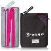 imageVENTURE 4TH Quick Dry Travel Towel  Fast Drying Ultra Soft Microfiber Towels  Essential for Camping Backpacking Yoga Swimming Gym Sports and Beach  3 Compact SizesGray Pink