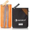 imageVENTURE 4TH Quick Dry Travel Towel  Fast Drying Ultra Soft Microfiber Towels  Essential for Camping Backpacking Yoga Swimming Gym Sports and Beach  3 Compact SizesOrange Gray