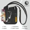 imageVENTURE 4TH RFID Blocking Travel Neck Wallet  Security Neck Pouch Passport Holder with Nylon Lining GreenEbony