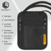 imageVENTURE 4TH RFID Blocking Travel Neck Wallet  Security Neck Pouch Passport Holder with Nylon Lining GreenEbony