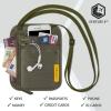 imageVENTURE 4TH RFID Blocking Travel Neck Wallet  Security Neck Pouch Passport Holder with Nylon Lining GreenGreen