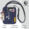 imageVENTURE 4TH RFID Blocking Travel Neck Wallet  Security Neck Pouch Passport Holder with Nylon Lining GreenNavy Blue