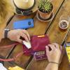 imageVENTURE 4TH RFID Blocking Travel Neck Wallet  Security Neck Pouch Passport Holder with Nylon Lining GreenRed