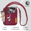 imageVENTURE 4TH RFID Blocking Travel Neck Wallet  Security Neck Pouch Passport Holder with Nylon Lining GreenRed