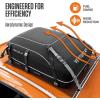 imageVENTURE 4TH Rooftop Cargo Carrier  21 Cubic Feet Waterproof Car Roof Cargo Bag with TieDown ampamp Compression Straps Fits Most Vehicles with or Without Roof Racks Sidebars ampamp Crossbars21 Cubic Feet