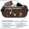 imageVENTURE 4TH Slim Minimalist Design RFID Money Belt with RFID Blocking Sleeves for Men and Women  Ideal for Keeping Your Cash Credit Card Passport Phone Secure When Traveling  BrownBrown