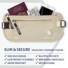 imageVENTURE 4TH Slim Minimalist Design RFID Money Belt with RFID Blocking Sleeves for Men and Women  Ideal for Keeping Your Cash Credit Card Passport Phone Secure When Traveling  BrownBeige