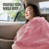 imageVENTURE 4TH Travel Blanket Pillow  Premium UltraSoft ampamp Warm 2in1 Blanket or Pillow for Airplane Car ampamp Bus  Compact Lightweight ampamp Portable  LintFree No Shedding No Pilling  PinkPinkwhite