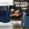 imageVENTURE 4TH Travel Blanket Pillow  Premium UltraSoft ampamp Warm 2in1 Blanket or Pillow for Airplane Car ampamp Bus  Compact Lightweight ampamp Portable  LintFree No Shedding No Pilling  PinkNavyteal