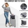 imageVENTURE 4TH Travel Blanket Pillow  Premium UltraSoft ampamp Warm 2in1 Blanket or Pillow for Airplane Car ampamp Bus  Compact Lightweight ampamp Portable  LintFree No Shedding No Pilling  PinkGraywhite