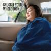 imageVENTURE 4TH Travel Blanket Pillow  Premium UltraSoft ampamp Warm 2in1 Blanket or Pillow for Airplane Car ampamp Bus  Compact Lightweight ampamp Portable  LintFree No Shedding No Pilling  PinkNavyteal