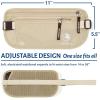 imageVENTURE 4TH Travel Money Belt  Slim Passport Holder RFID Blocking Travel Pouch to Protect Cash Credit Cards and Travel Documents BrownBeige