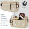 imageVENTURE 4TH Travel Money Belt  Slim Passport Holder RFID Blocking Travel Pouch to Protect Cash Credit Cards and Travel Documents BrownBeige