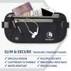 imageVENTURE 4TH Travel Money Belt  Slim Passport Holder RFID Blocking Travel Pouch to Protect Cash Credit Cards and Travel Documents BrownBlack