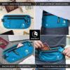 imageVENTURE 4TH Travel Money Belt  Slim Passport Holder RFID Blocking Travel Pouch to Protect Cash Credit Cards and Travel Documents BrownBlue