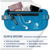 imageVENTURE 4TH Travel Money Belt  Slim Passport Holder RFID Blocking Travel Pouch to Protect Cash Credit Cards and Travel Documents BrownBlue