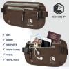 imageVENTURE 4TH Travel Money Belt  Slim Passport Holder RFID Blocking Travel Pouch to Protect Cash Credit Cards and Travel Documents BrownBrown