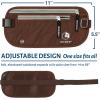 imageVENTURE 4TH Travel Money Belt  Slim Passport Holder RFID Blocking Travel Pouch to Protect Cash Credit Cards and Travel Documents BrownBrown