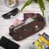 imageVENTURE 4TH Travel Money Belt  Slim Passport Holder RFID Blocking Travel Pouch to Protect Cash Credit Cards and Travel Documents BrownBrown