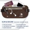 imageVENTURE 4TH Travel Money Belt  Slim Passport Holder RFID Blocking Travel Pouch to Protect Cash Credit Cards and Travel Documents BrownBrown