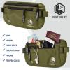 imageVENTURE 4TH Travel Money Belt  Slim Passport Holder RFID Blocking Travel Pouch to Protect Cash Credit Cards and Travel Documents BrownGreen