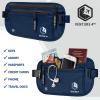 imageVENTURE 4TH Travel Money Belt  Slim Passport Holder RFID Blocking Travel Pouch to Protect Cash Credit Cards and Travel Documents BrownNavy Blue