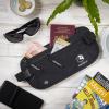 imageVENTURE 4TH Travel Money Belt  Slim Passport Holder RFID Blocking Travel Pouch to Protect Cash Credit Cards and Travel Documents BrownPure Black