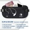imageVENTURE 4TH Travel Money Belt  Slim Passport Holder RFID Blocking Travel Pouch to Protect Cash Credit Cards and Travel Documents BrownPure Black