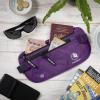 imageVENTURE 4TH Travel Money Belt  Slim Passport Holder RFID Blocking Travel Pouch to Protect Cash Credit Cards and Travel Documents BrownPurple