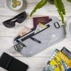 imageVENTURE 4TH Travel Money Belt  Slim Passport Holder RFID Blocking Travel Pouch to Protect Cash Credit Cards and Travel Documents BrownSilver