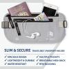 imageVENTURE 4TH Travel Money Belt  Slim Passport Holder RFID Blocking Travel Pouch to Protect Cash Credit Cards and Travel Documents BrownSilver