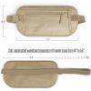 imageVENTURE 4TH Travel Money Belt  Slim Passport Holder RFID Blocking Travel Pouch to Protect Cash Credit Cards and Travel Documents BrownSleek Beige