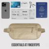 imageVENTURE 4TH Travel Money Belt  Slim Passport Holder RFID Blocking Travel Pouch to Protect Cash Credit Cards and Travel Documents BrownSleek Beige