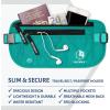 imageVENTURE 4TH Travel Money Belt  Slim Passport Holder RFID Blocking Travel Pouch to Protect Cash Credit Cards and Travel Documents BrownTurquoise