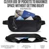 imageVENTURE 4TH Travel Money Belt  Slim Passport Holder RFID Blocking Travel Pouch to Protect Cash Credit Cards and Travel Documents GraySleek Black