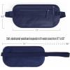imageVENTURE 4TH Travel Money Belt  Slim Passport Holder RFID Blocking Travel Pouch to Protect Cash Credit Cards and Travel Documents GraySleek Navy Blue