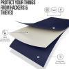 imageVENTURE 4TH Travel Money Belt  Slim Passport Holder RFID Blocking Travel Pouch to Protect Cash Credit Cards and Travel Documents GraySleek Navy Blue