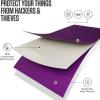 imageVENTURE 4TH Travel Money Belt  Slim Passport Holder RFID Blocking Travel Pouch to Protect Cash Credit Cards and Travel Documents GraySleek Purple