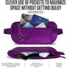 imageVENTURE 4TH Travel Money Belt  Slim Passport Holder RFID Blocking Travel Pouch to Protect Cash Credit Cards and Travel Documents GraySleek Purple
