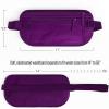 imageVENTURE 4TH Travel Money Belt  Slim Passport Holder RFID Blocking Travel Pouch to Protect Cash Credit Cards and Travel Documents GraySleek Purple