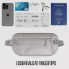 imageVENTURE 4TH Travel Money Belt  Slim Passport Holder RFID Blocking Travel Pouch to Protect Cash Credit Cards and Travel Documents GraySleek Silver